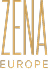 Logo ZENA EUROPE avec le nom de marque ZENA en grandes lettres verticales dorées et le mot EUROPE en plus petit dessous.